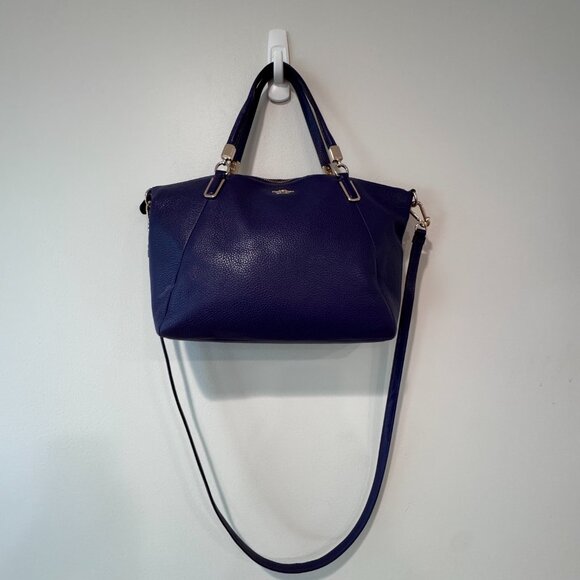 Coach Kelsey Pebbled Leather Satchel | Purple Violet | Crossbody Option 💜 - Picture 4 of 15
